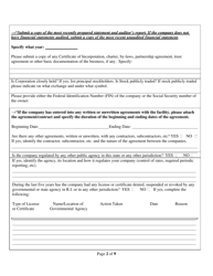 Vendor Application - Rhode Island, Page 2