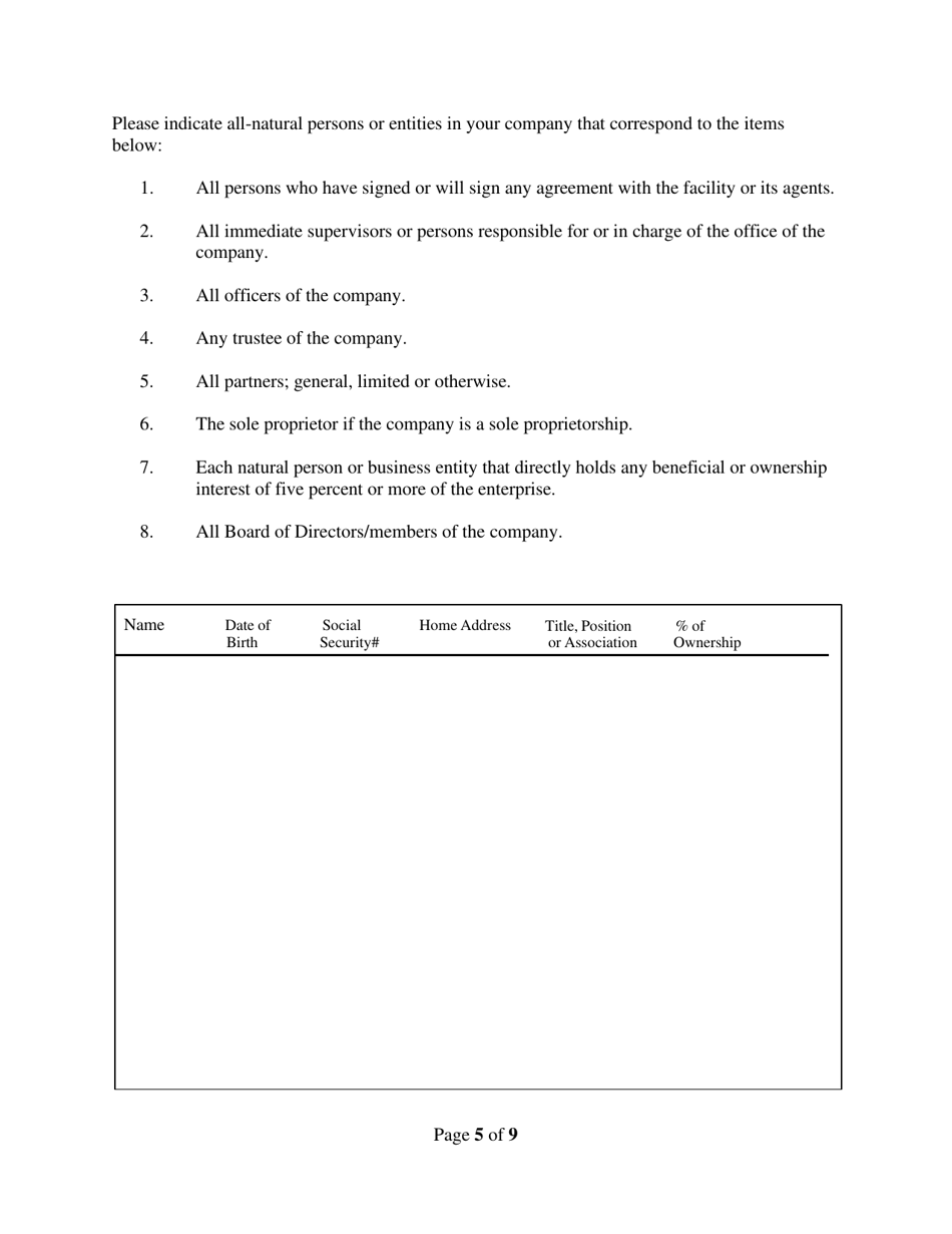 Vendor Application - Rhode Island, Page 5