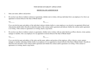 Suitability Application for Acquisition of Ownership Interest in Gaming Facility - Rhode Island, Page 14