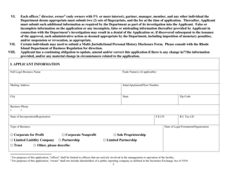 Suitability Application for Acquisition of Ownership Interest in Gaming Facility - Rhode Island, Page 2