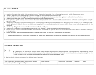 Suitability Application for Acquisition of Ownership Interest in Gaming Facility - Rhode Island, Page 5