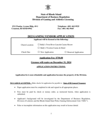 Gaming Vendor Application - Rhode Island, Page 2