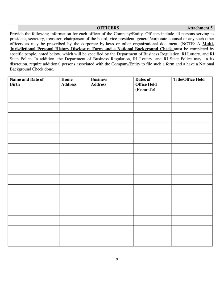 Gaming Vendor Application - Rhode Island, Page 9
