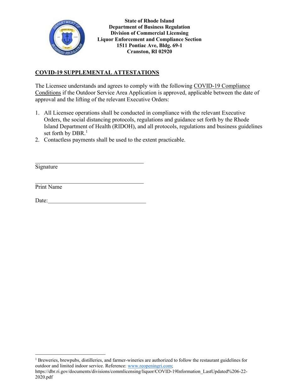 Application for Dbr Manufacturer Licensee Temporary / Seasonal Outdoor Service Area (Distillery, Brewery  Brewpub, Farmerwinery) - Rhode Island, Page 3
