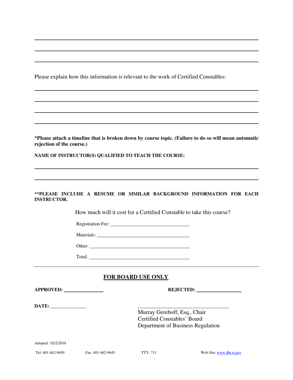 Rhode Island Application for Continuing Education Approval - Fill Out ...