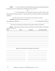 Application for Approval to Establish a Financial Institution - Rhode Island, Page 10