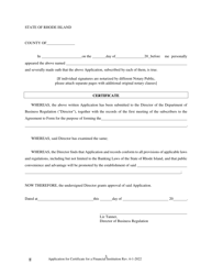 Application for Approval to Establish a Financial Institution - Rhode Island, Page 11