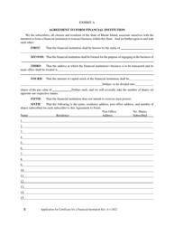 Application for Approval to Establish a Financial Institution - Rhode Island, Page 12