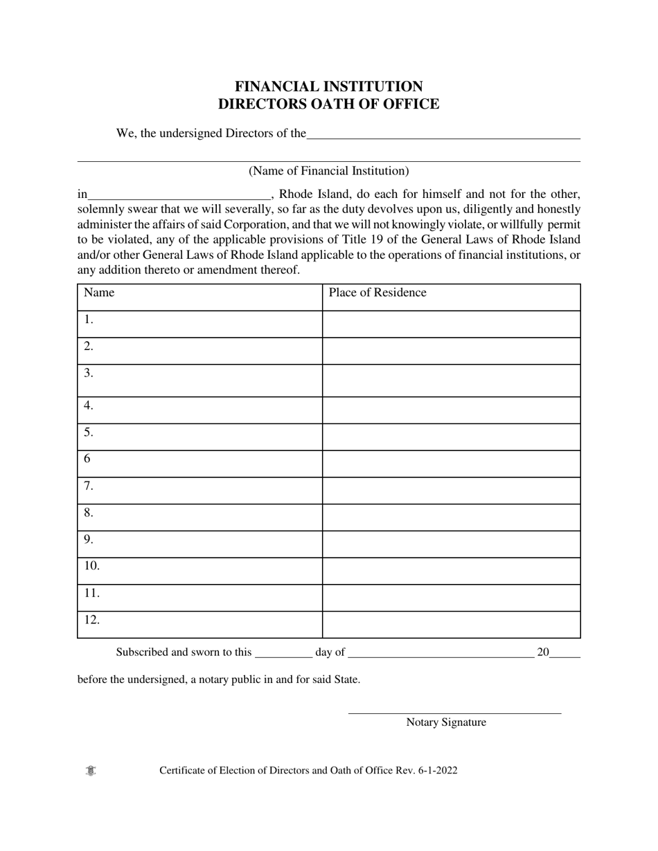 Application for Approval to Establish a Financial Institution - Rhode Island, Page 18