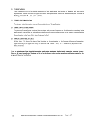 Application for Approval to Establish a Financial Institution - Rhode Island, Page 6