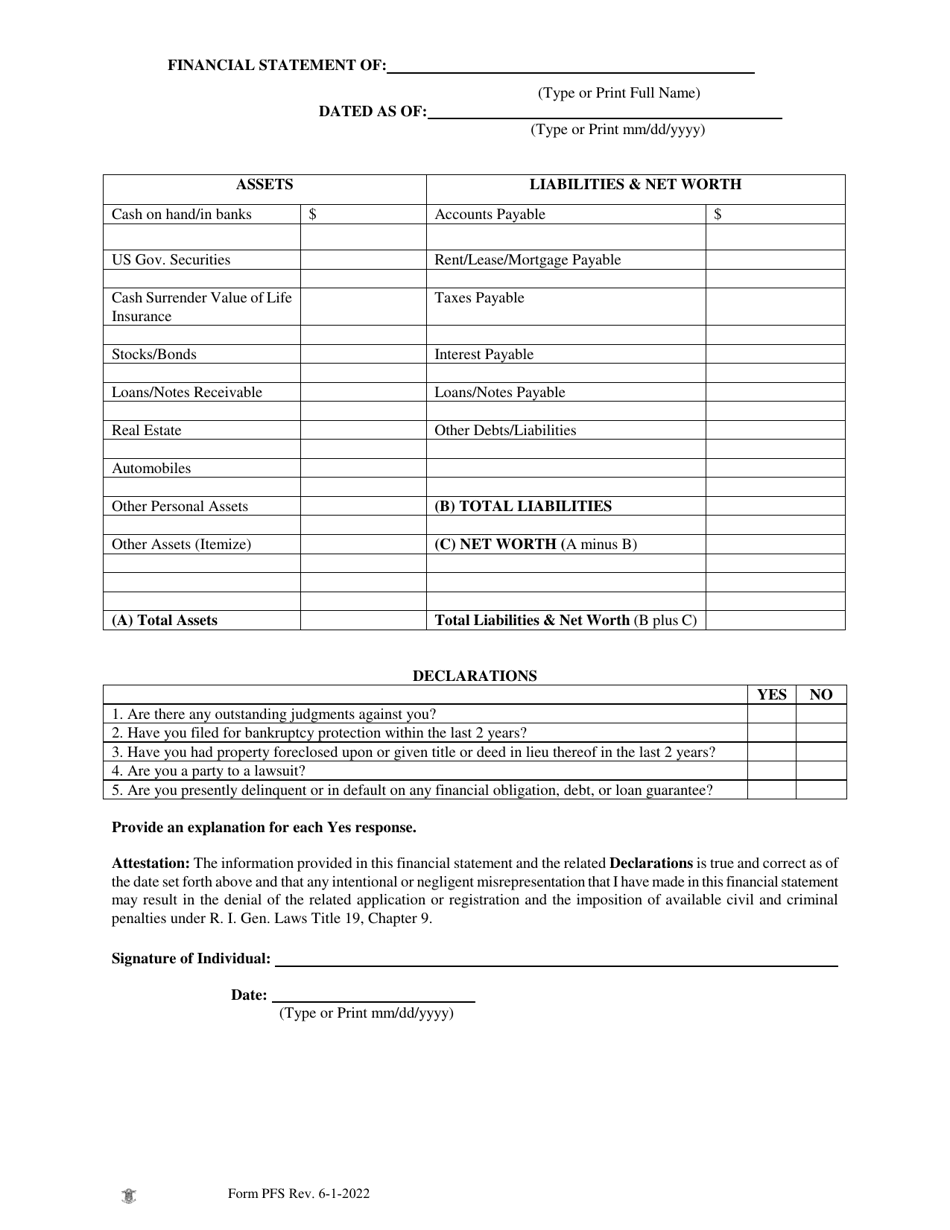 Application for Approval to Establish a Financial Institution - Rhode Island, Page 8