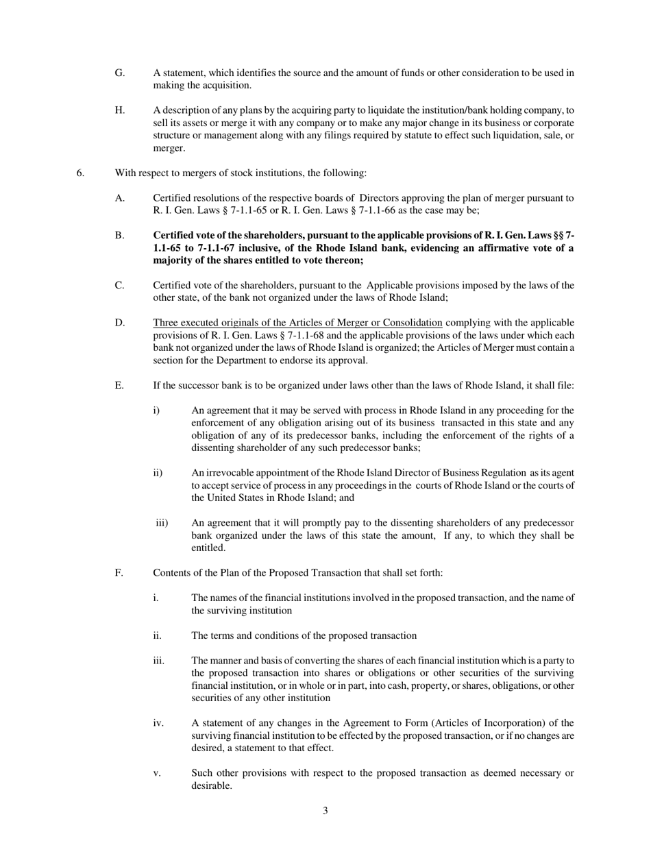 Application Pursuant to the Rhode Island Interstate Branching and Bank Holding Company Mergers and Acquisitions Act - Rhode Island, Page 3