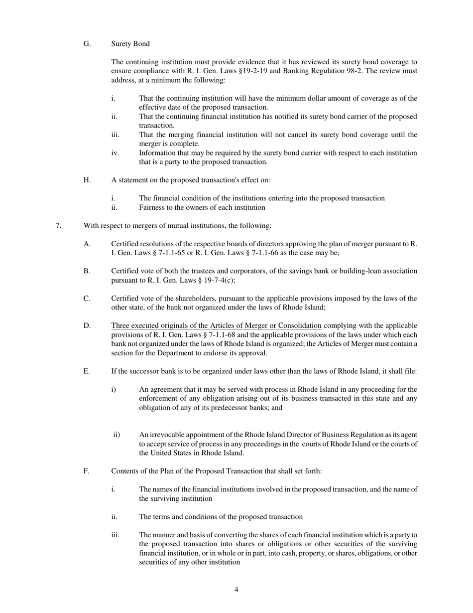Application Pursuant to the Rhode Island Interstate Branching and Bank Holding Company Mergers and Acquisitions Act - Rhode Island, Page 4
