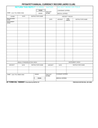 Af624 Form.pdf AF Form 654 Download Fillable PDF or Fill Online PIF/Safety/Annual ...