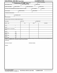 Document preview: AF Form 4694 Store Technical and Mass Property (Stamp) Sheet