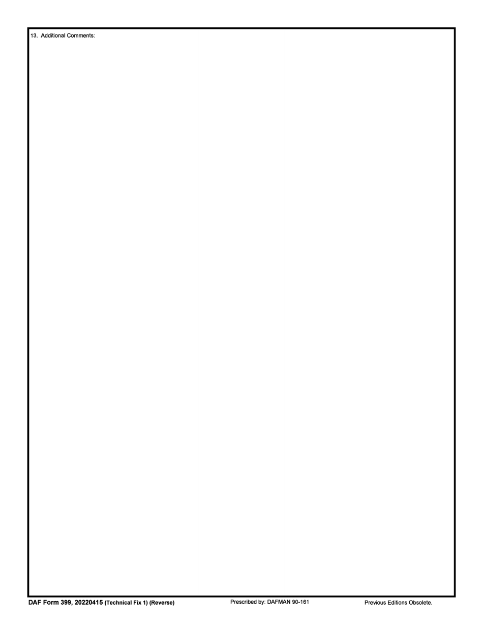 DAF Form 399 Fill Out Sign Online And Download Fillable PDF