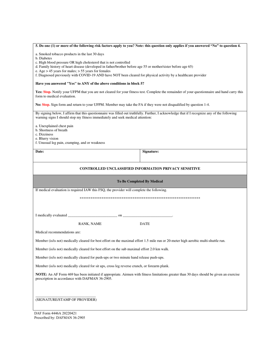 DAF Form 4446A - Fill Out, Sign Online and Download Fillable PDF ...