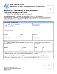Application for/Renewal of Appointment to Office of Justice of the Peace - Rhode Island, Page 2