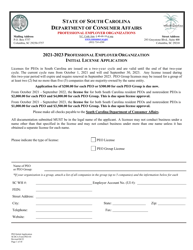 SCDCA Form PEO-01 Professional Employer Organization - Initial License Application - South Carolina