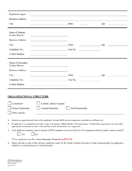 SCDCA Form PEO-01 Professional Employer Organization - Initial License Application - South Carolina, Page 2