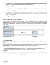 SCDCA Form PEO-01 Professional Employer Organization - Initial License Application - South Carolina, Page 7