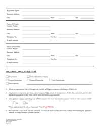 SCDCA Form PEO-04A Professional Employer Organization - Initial License Application - South Carolina, Page 2