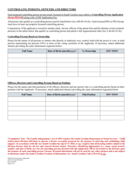 SCDCA Form PEO-04A Professional Employer Organization - Initial License Application - South Carolina, Page 4