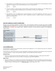 SCDCA Form PEO-04A Professional Employer Organization - Initial License Application - South Carolina, Page 6