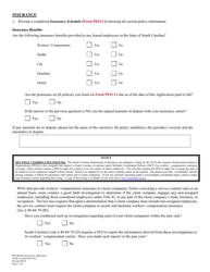 SCDCA Form PEO-04A Professional Employer Organization - Initial License Application - South Carolina, Page 7