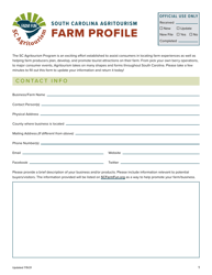 Document preview: Agritourism Farm Profile - South Carolina