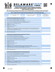 Form 1100CR Computation Schedule for Claiming Delaware Economic Development Credits and New Economy Jobs Program Credits - Delaware, Page 2