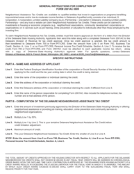 Form 2001AC 0809 Application and Computation Schedule for Claiming Neighborhood Assistance Tax Credits - Delaware, Page 2