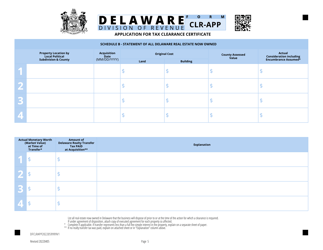 Form CLR-APP Application for Tax Clearance Certificate - Delaware, Page 5