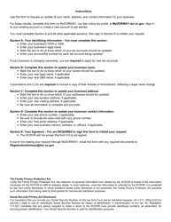 Form SC8822B Update Name / Address / Contact Information for Business - South Carolina, Page 2