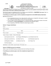 Form C-245 Application for Appeal and/or Protest Pursuant to Revenue Procedures Act - South Carolina