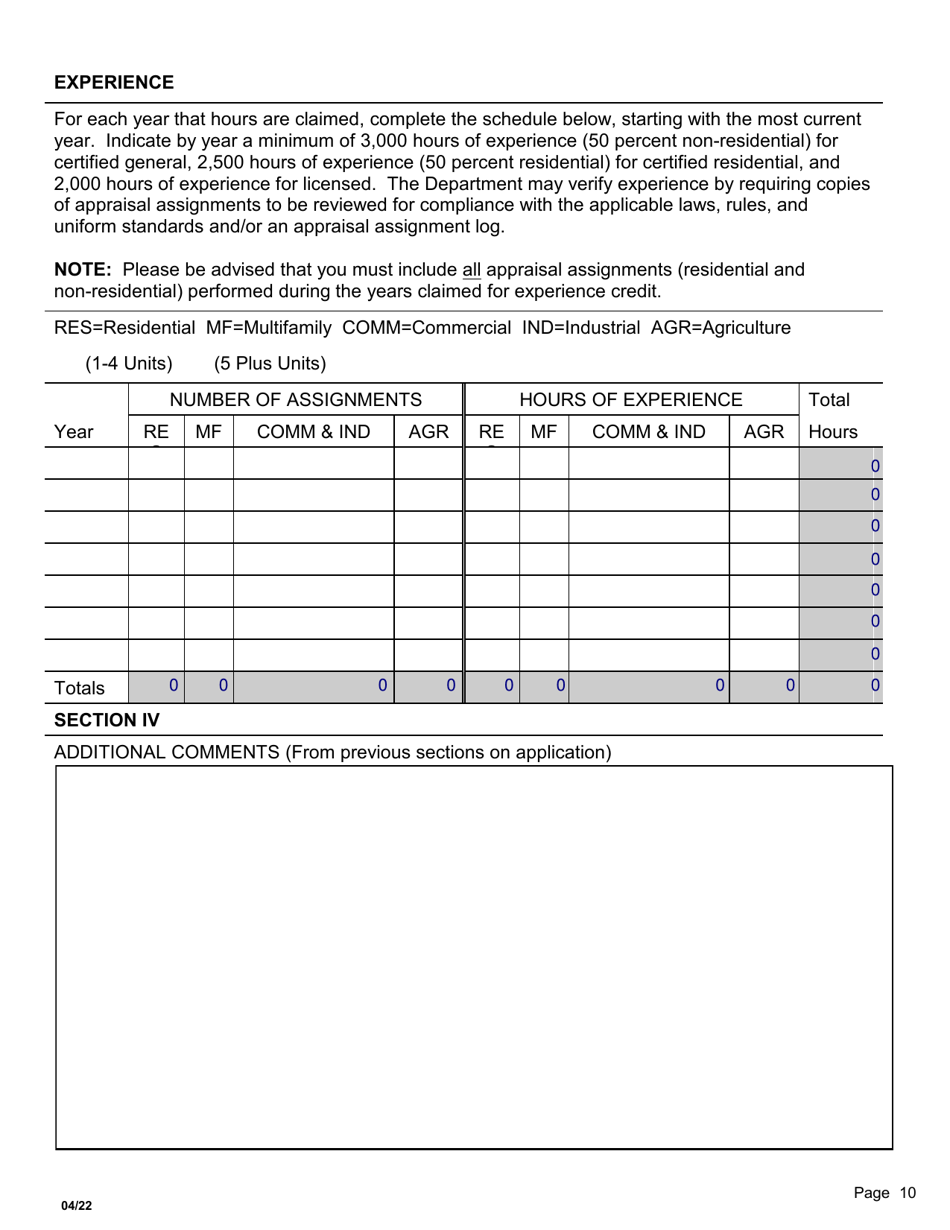 SD Form 0051 Application for State-Certified General / Residential, Licensed, or Registered Appraiser - South Dakota, Page 10