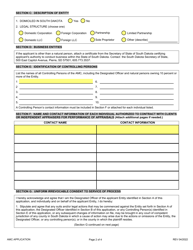 SD Form 2160 Application for Registration - Appraisal Management Company - South Dakota, Page 2