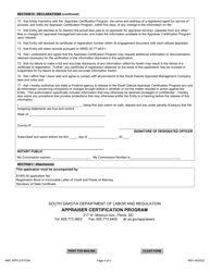 SD Form 2160 Application for Registration - Appraisal Management Company - South Dakota, Page 4
