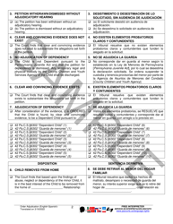 Order of Adjunction and Disposition - Sample - Pennsylvania (English/Spanish), Page 2