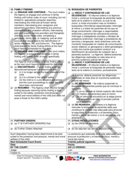Order for Emergency Protective Custody - Sample - Pennsylvania (English/Spanish), Page 6