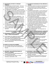 Dispositional/Permanency Review Order - Sample - Pennsylvania (English/Spanish), Page 12