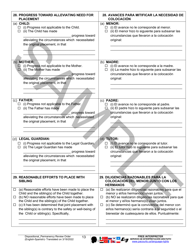Dispositional/Permanency Review Order - Sample - Pennsylvania (English/Spanish), Page 13