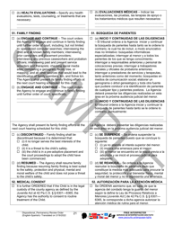 Dispositional/Permanency Review Order - Sample - Pennsylvania (English/Spanish), Page 21