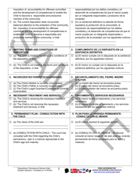 Dispositional/Permanency Review Order - Sample - Pennsylvania (English/Spanish), Page 2