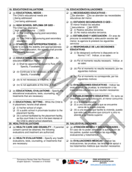 Permanency Review Order (Non-placement) - Sample - Pennsylvania (English/Spanish), Page 10