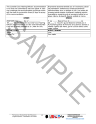 Permanency Review Order (Non-placement) - Sample - Pennsylvania (English/Spanish), Page 12