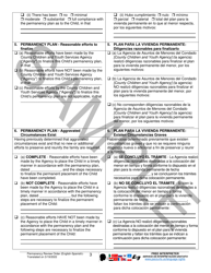 Permanency Review Order - Sample - Pennsylvania (English/Spanish), Page 3