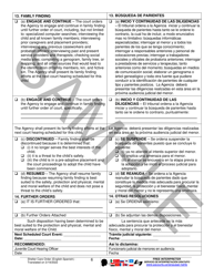 Shelter Care Order - Sample - Pennsylvania (English/Spanish), Page 6