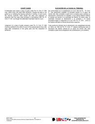 Form MDJS408A Pleas of Guilty Before Issuing Authority - Pennsylvania (English/Spanish), Page 2
