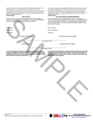 Form MDJS617A Summons for Summary Case Traffic - Sample - Pennsylvania (English/Spanish), Page 2